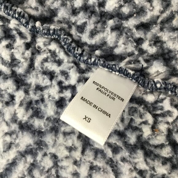 Koolaburra Ugg Sherpa Vest Two Tone Blue White Frosted  Fuzzy Cozy Long Size XS - Picture 10 of 11